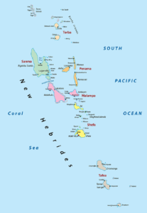 Map of Vanuatu Islands